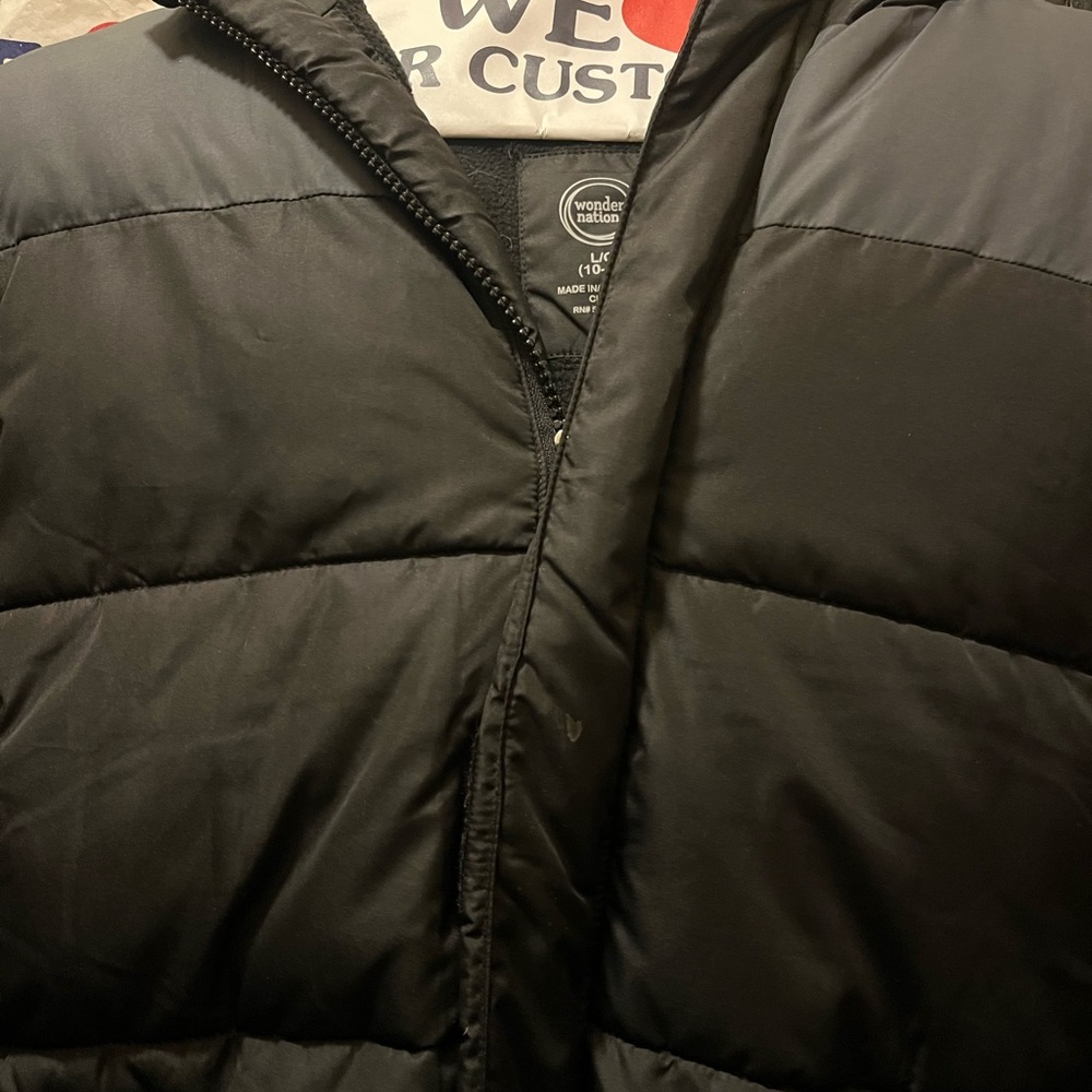 Youth large hooded puffer coat